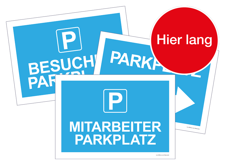 Schilder: Parken und Richtung