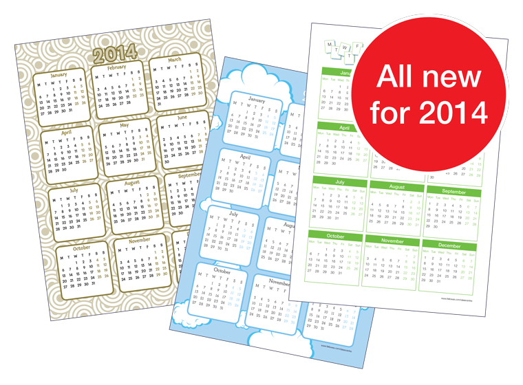 2014 Single Page Calendar