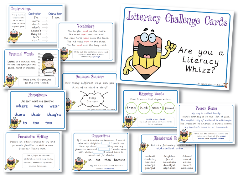 Literacy Challenge Cards