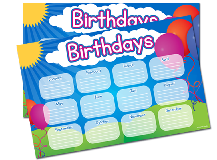 Calendario cumpleaños - Inglés