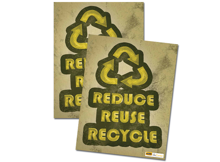 Poster indicativo para reciclar - Inglés