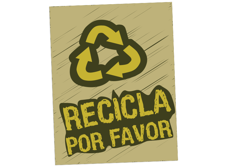 Poster indicativo para reciclar - Español