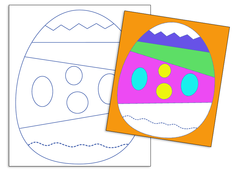 Modello Uova di Pasqua da colorare