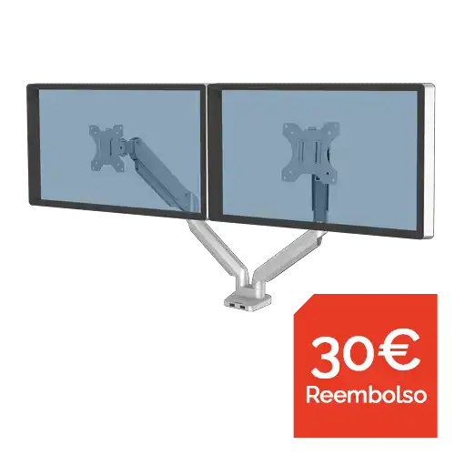 Brazo para monitor doble Platinum Plata