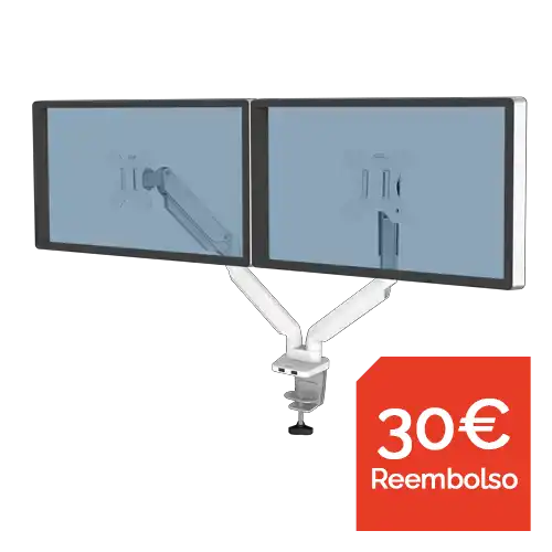 Brazo para monitor doble Platinum Blanco