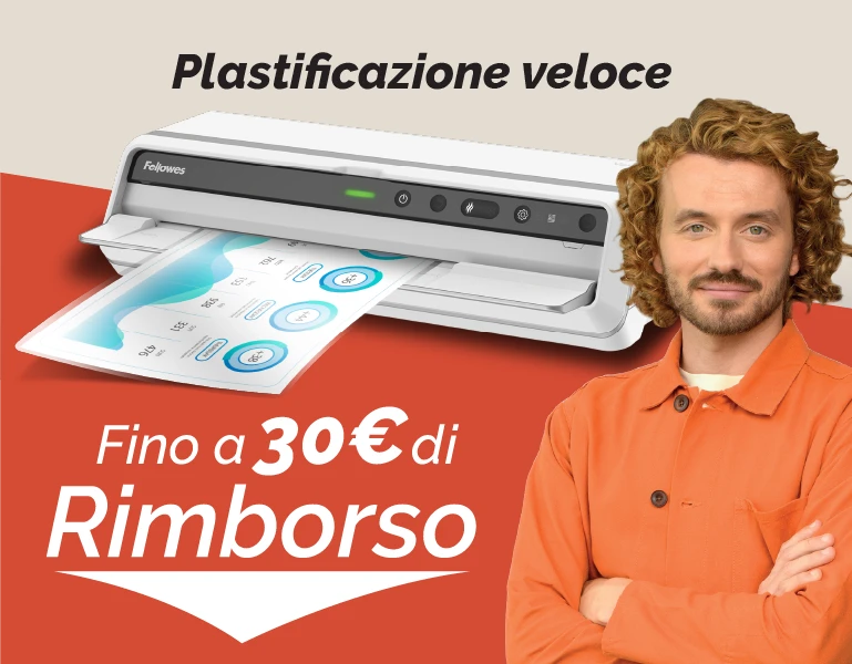 The WorkLife Coach stood next to a Fellowes laminator