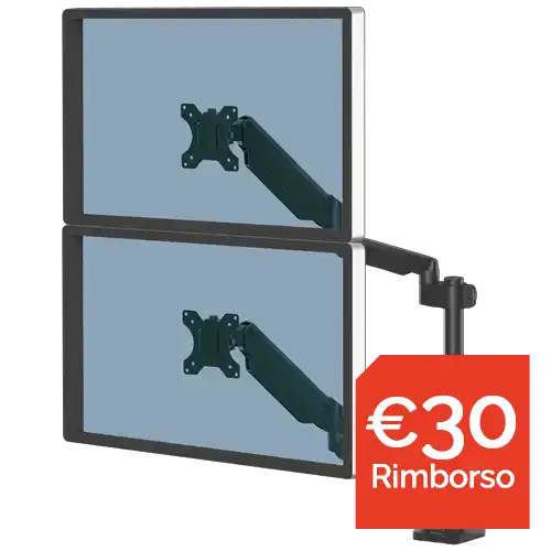 Braccio monitor doppio verticale Platinum