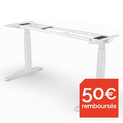 Levado™ in-hoogte-verstelbaar bureau (enkel onderstel) Wit