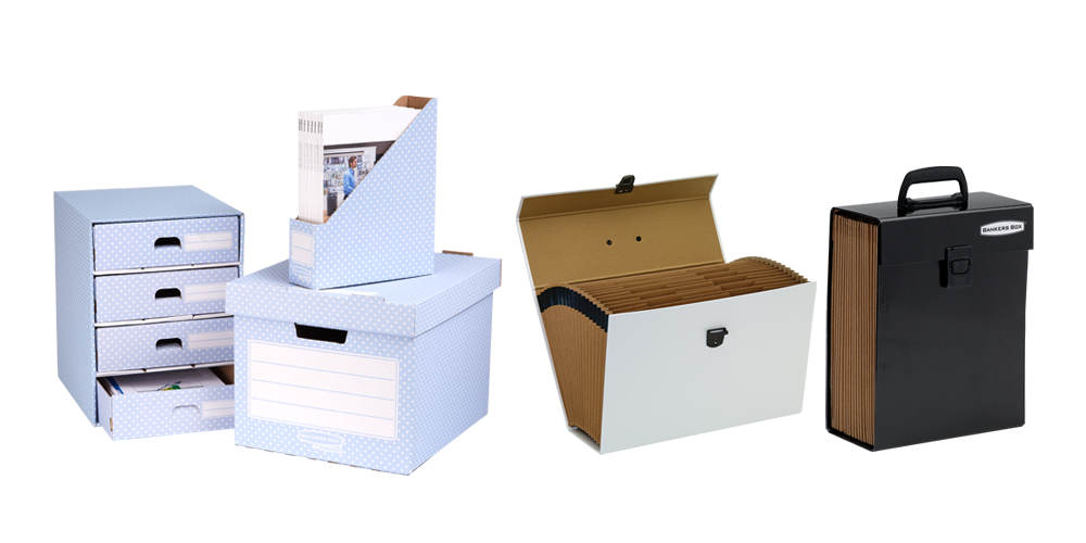 Keep your home and workspace organised with BANKERS BOX®