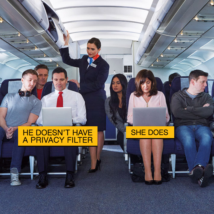Work privately in public with a Fellowes privacy filter

